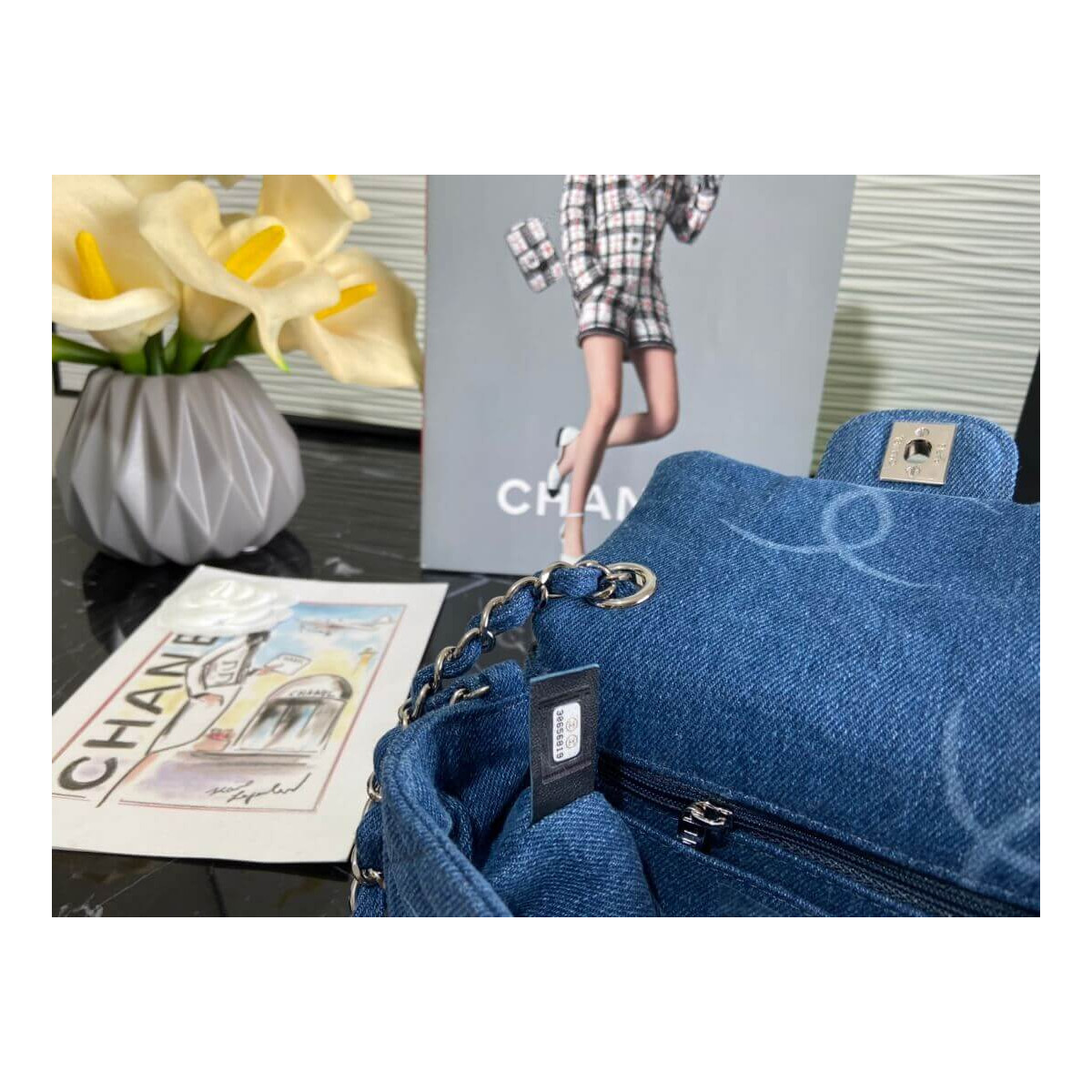 Chanel Denim Classic Flap Mini Bag AS2070