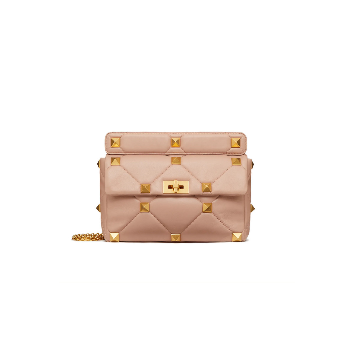 Valentino Large Roman Stud The Shoulder Bag In Nappa With Chain 1189L