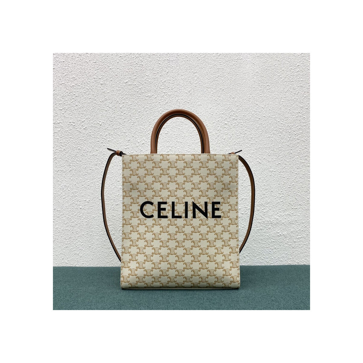 Celine Small Vertical Cabas In Triomphe Canvas 191542 White