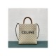 Celine Small Vertical Cabas In Triomphe Canvas 191542 White