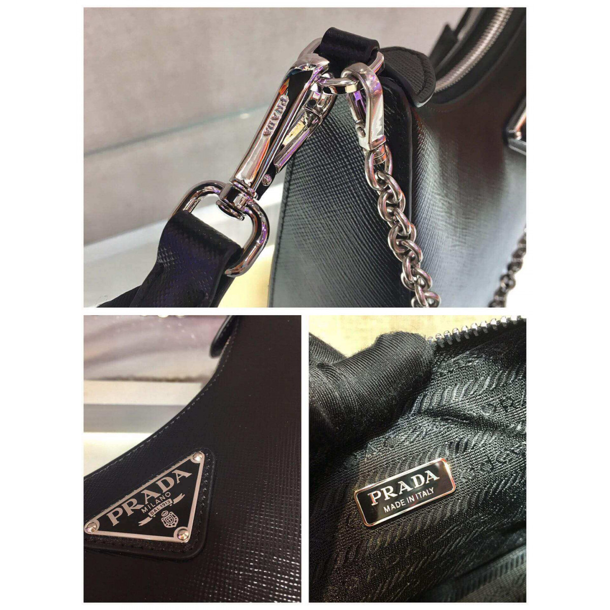 Prada Hobo Re Edition Leather Cross Body Bag 1BH204