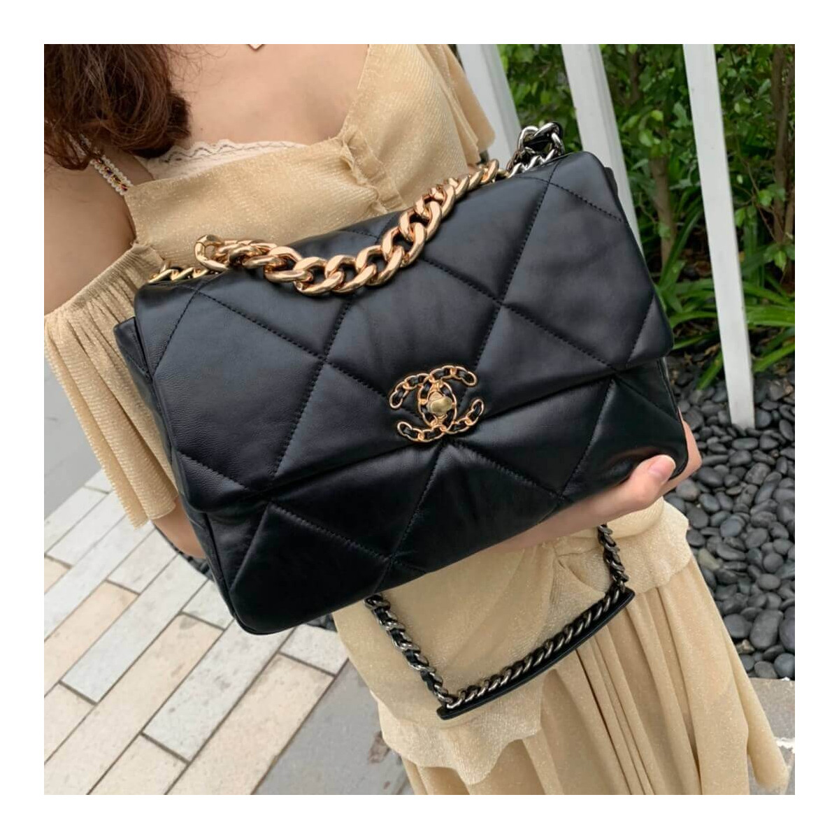 Chanel 19 Large Lambskin Flap Bag AS1161