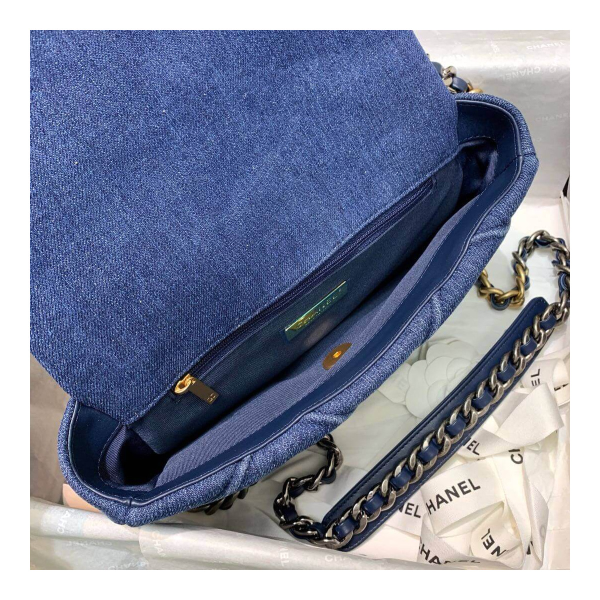 Chanel 19 Small Flap Bag AS1160 Denim