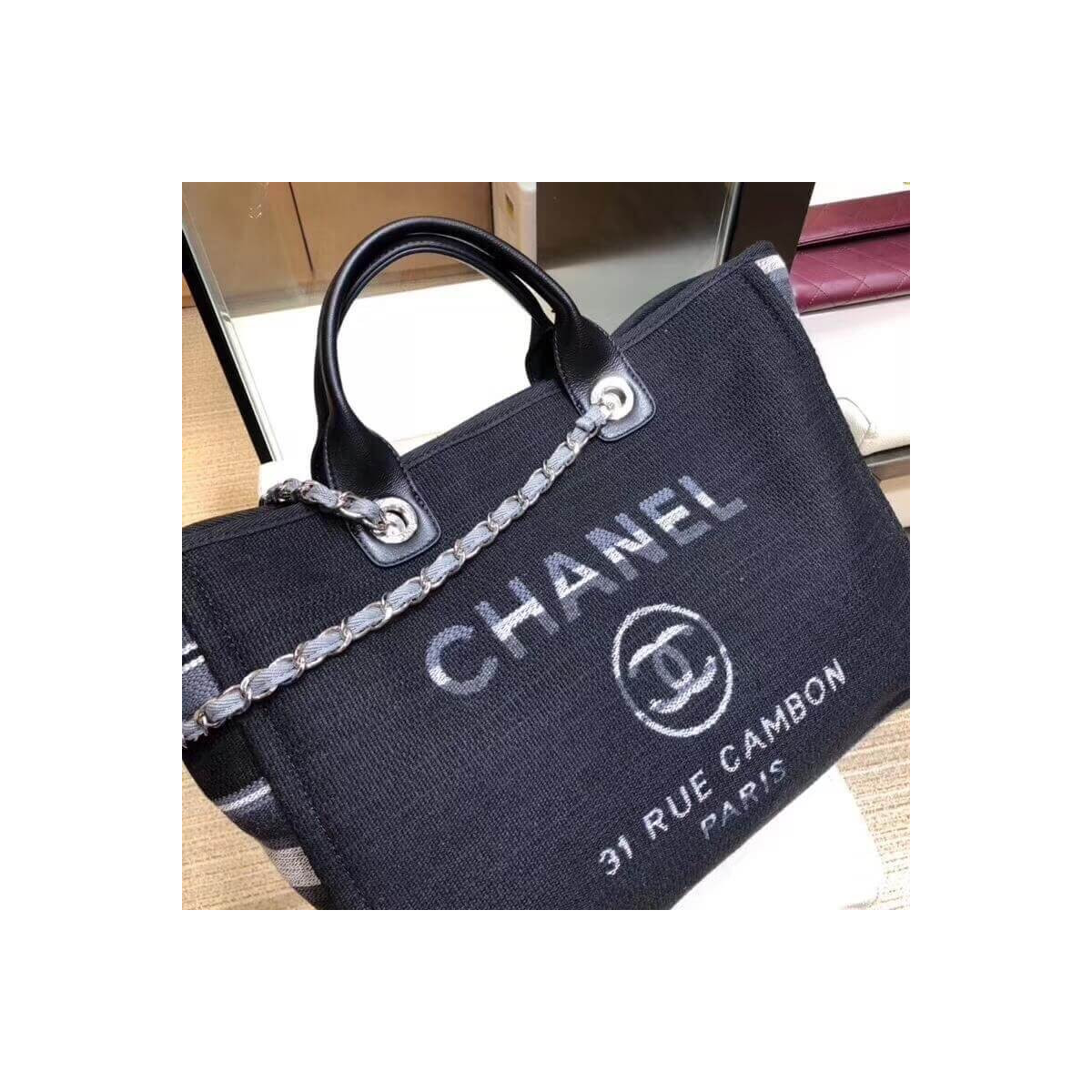 Chanel Deauville Tote 38cm Canvas Bag A66941 Multi