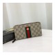 Gucci Bee Print Web GG Supreme Zip Around Wallet 408831