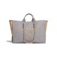 Chanel Wool Felt Deauville Shopping Bag A60598 Grey