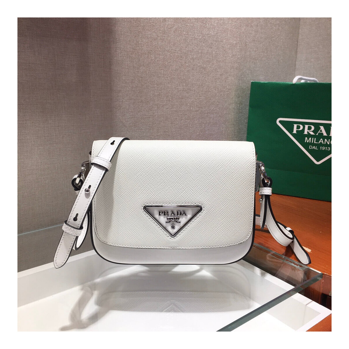 Prada Saffiano Leather Shoulder Bag 1BD249