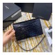 YSL Saint Laurent Kate Chain Wallet With Tassel In Crocodile Embossed Leather 452159