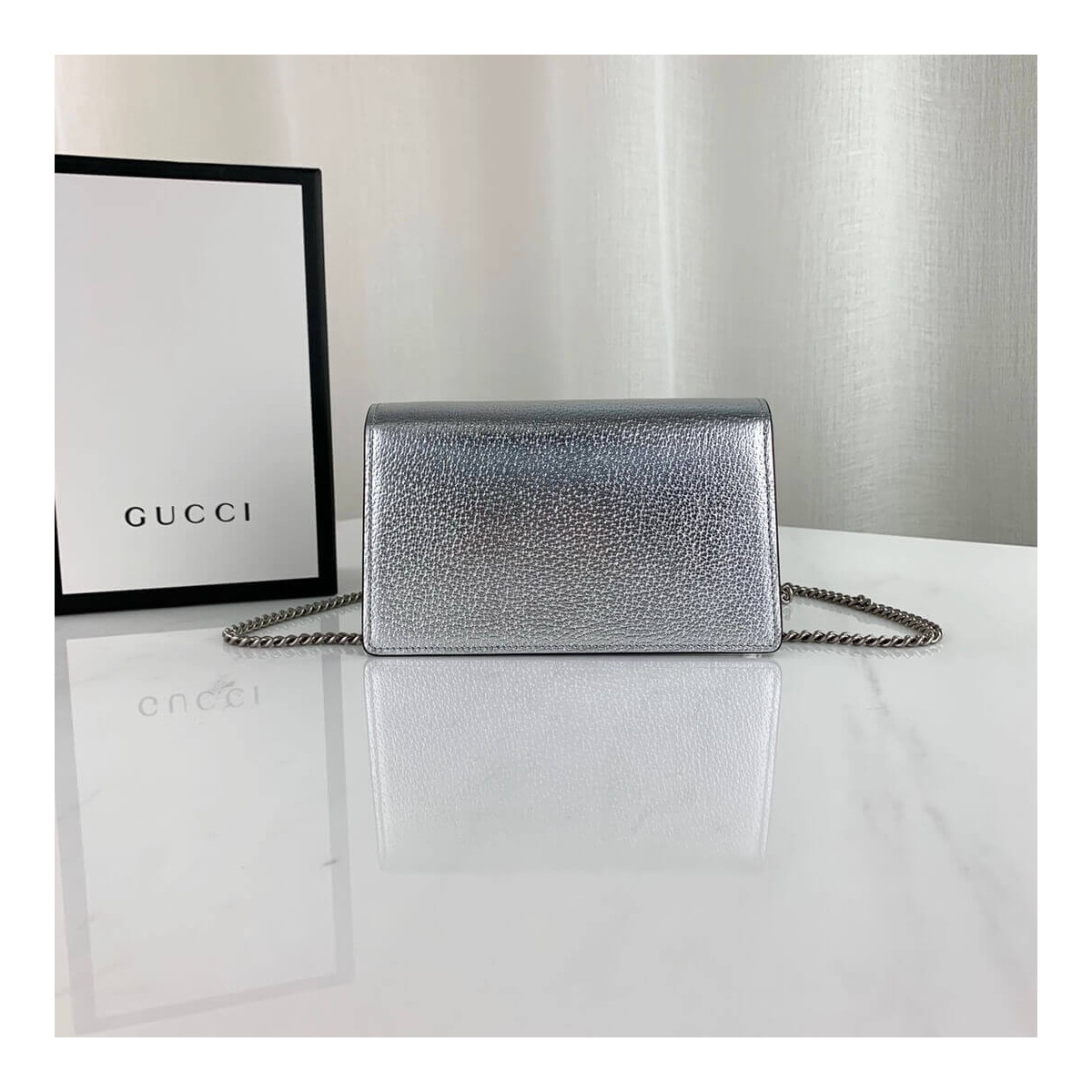 Gucci Silver Dionysus Super Mini Bag 476432