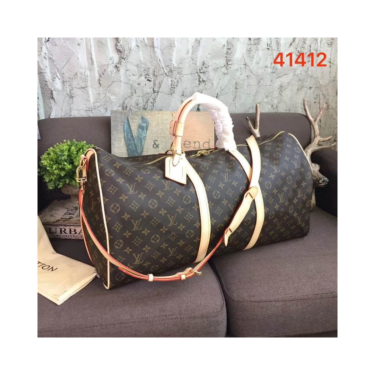 Louis Vuitton Monogram Canvas Keepall Bandouliere 55cm M41412