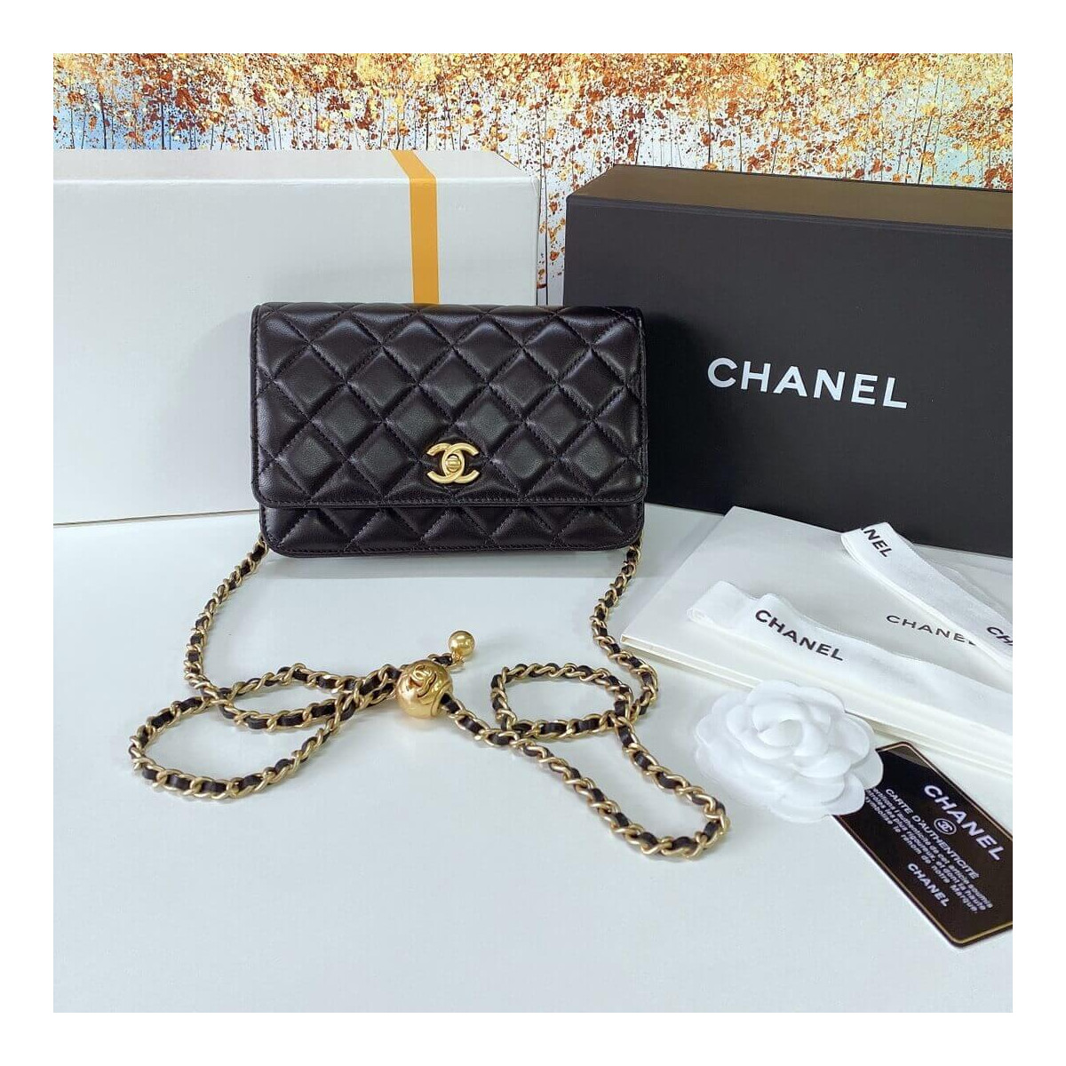 Chanel WOC With CC Details On Strap AP1450 in Lambskin