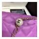 Chanel Small Pearl Logo Strap Flap Bag AS1436 Purple