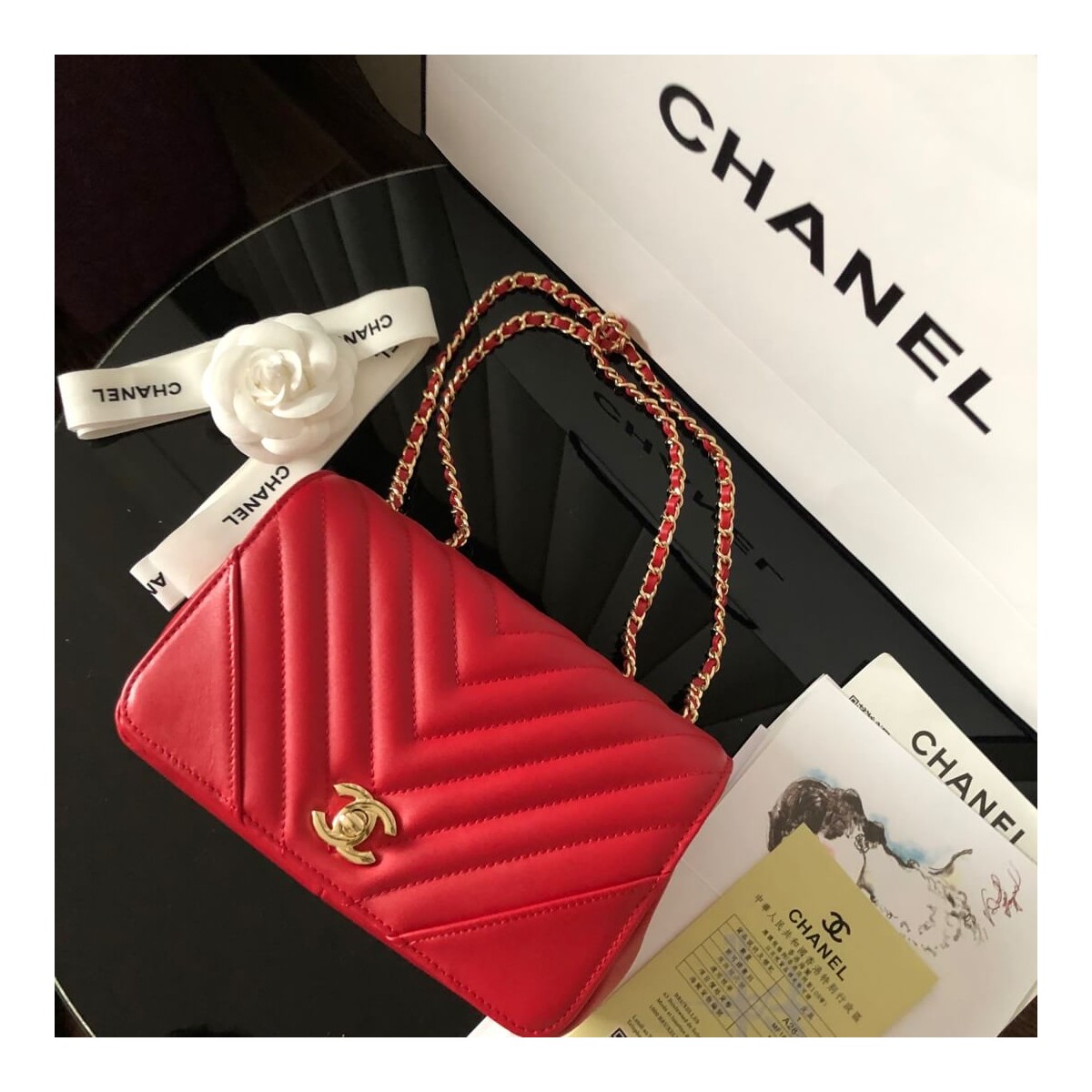 Chanel Calfskin Mini Flap Bag A91586