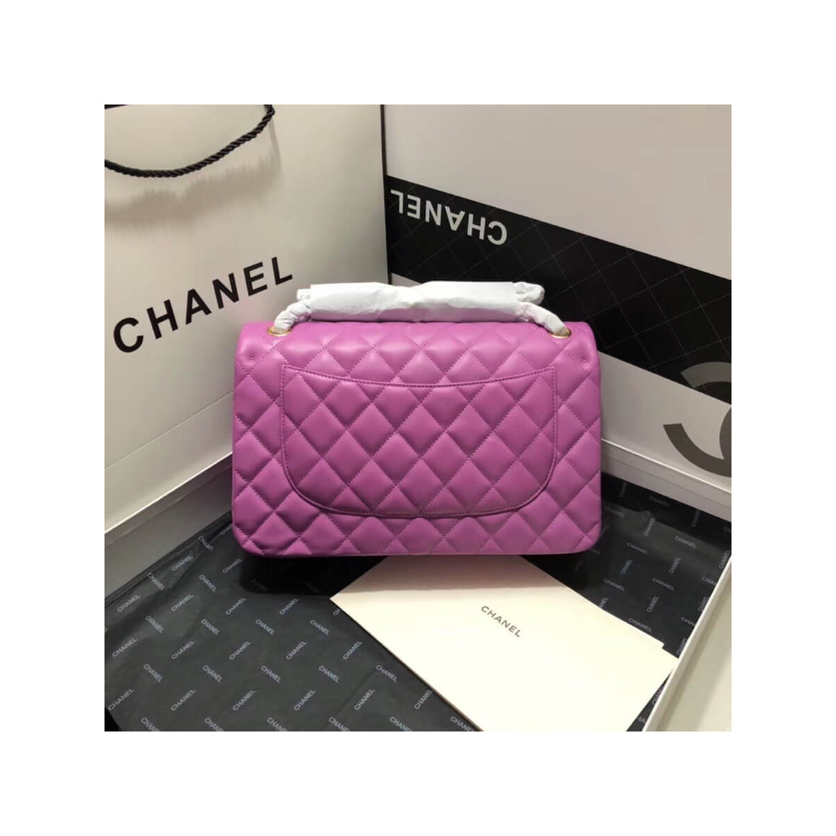 Chanel Lambskin 30cm Classic Flap Bag A1113