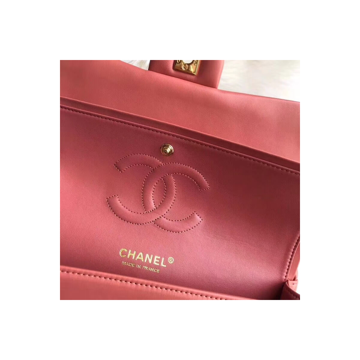 Chanel 1112 Rose Quartz Medium Size 2.55 Lambskin Leather Flap Bag