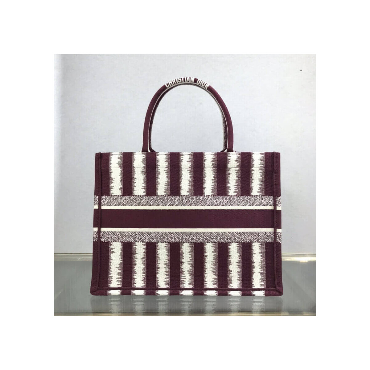 Dior Small Book Tote D-Stripes Embroidery M1296