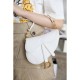 Christian Dior Mini Saddle Bag in White Oblique Jacquard M0447