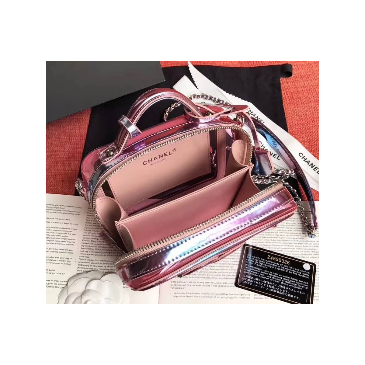 Chanel Vanity Case In Multicolour PVC A93343 Pink