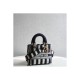 Dior Medium Blue D-Stripes Embroidery Lady D-Lite Bag M0565