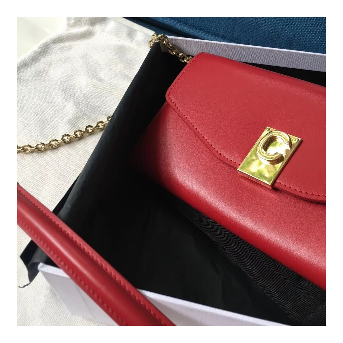 Celine C Wallet On Chain In Smooth Calfskin 10B903