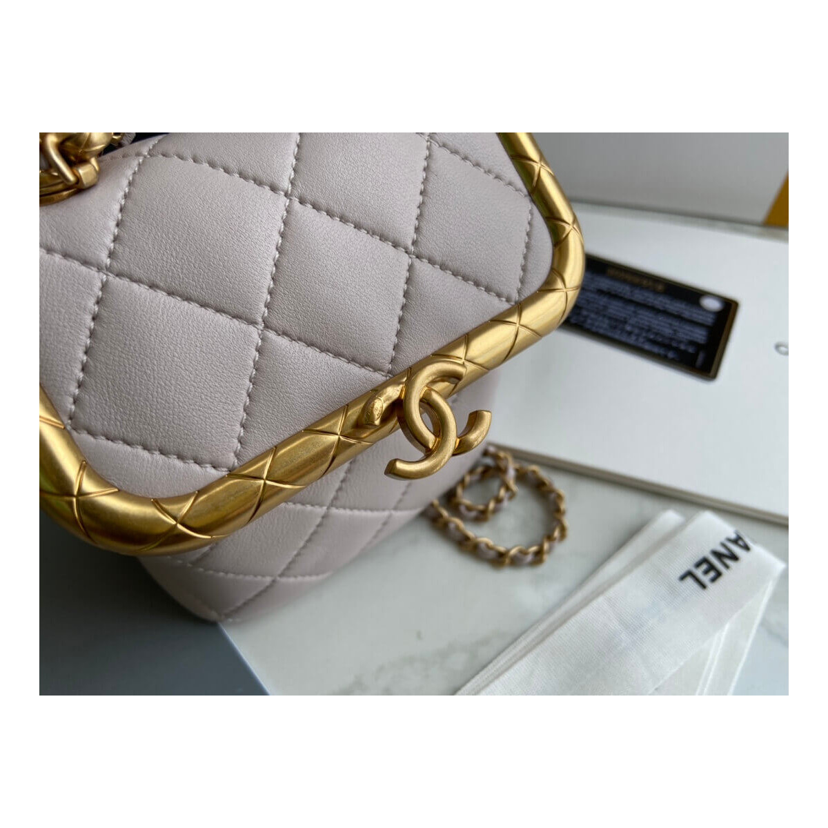 Chanel Small Lambskin Kiss-Lock Bag AS1885