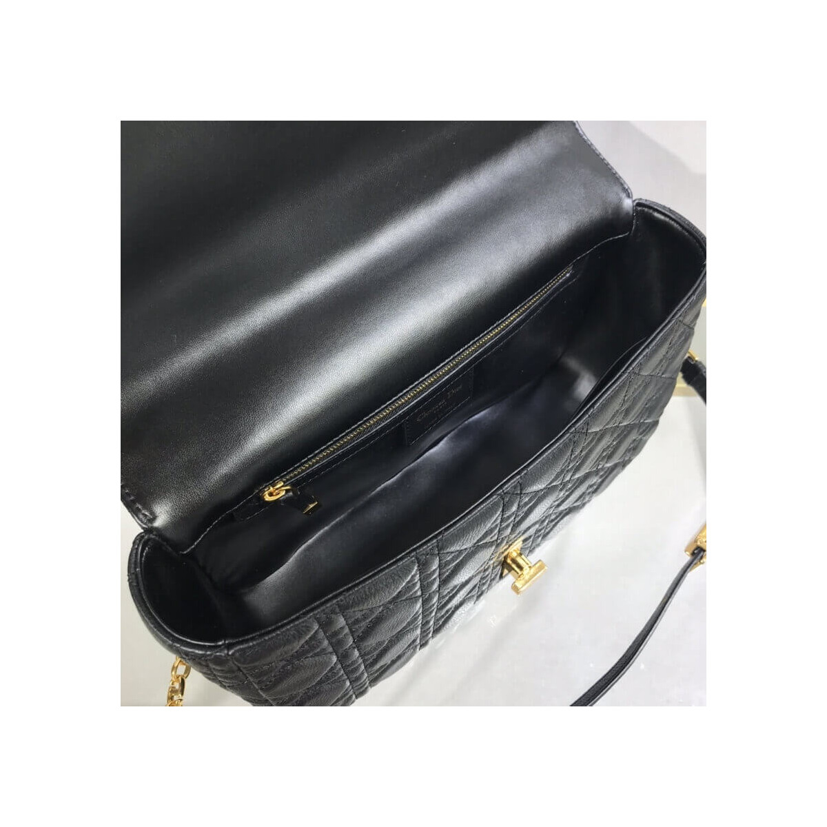 Dior Large Caro Bag Black Supple Cannage Calfskin M9243