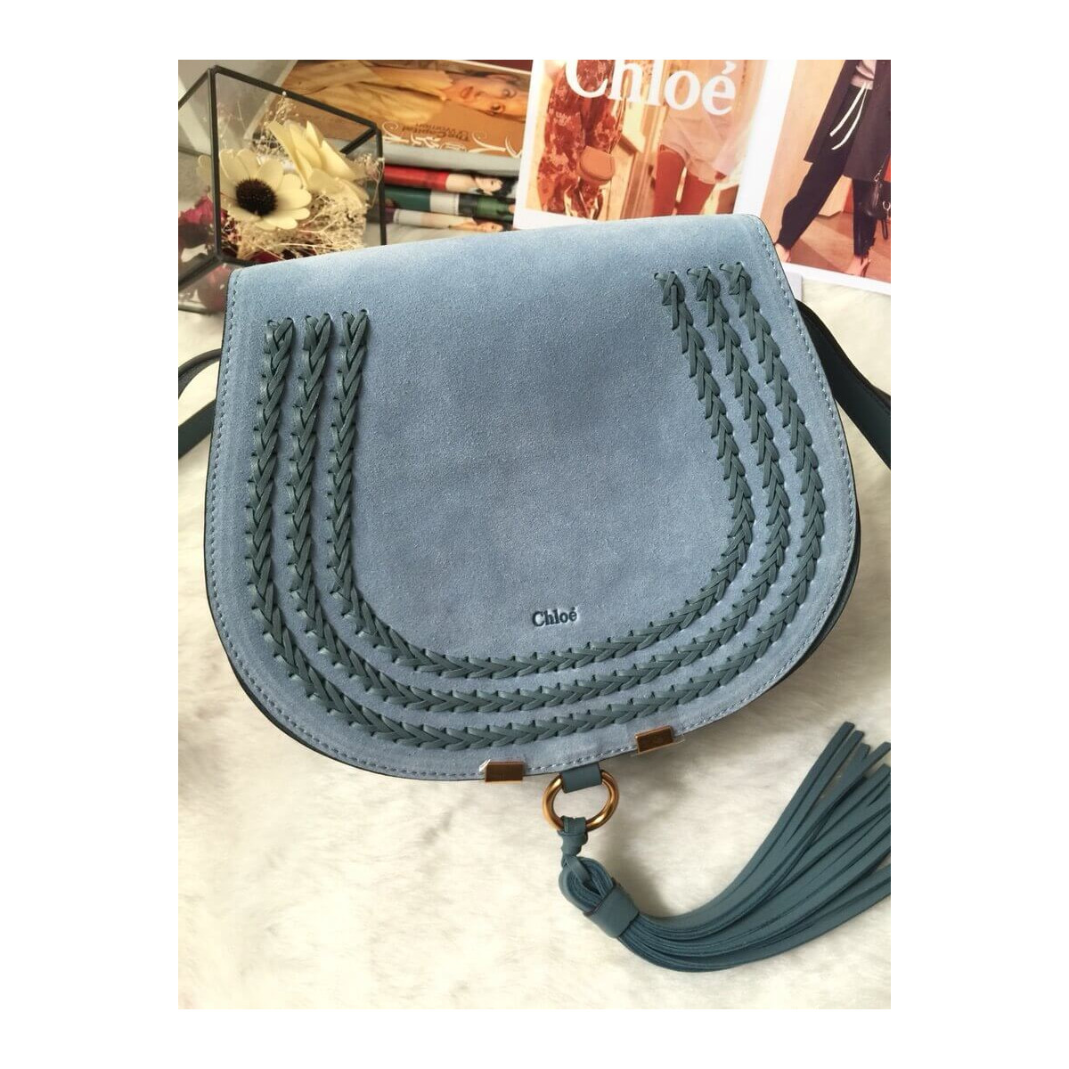 Chloe Mini Marcie Bag in Suede P580