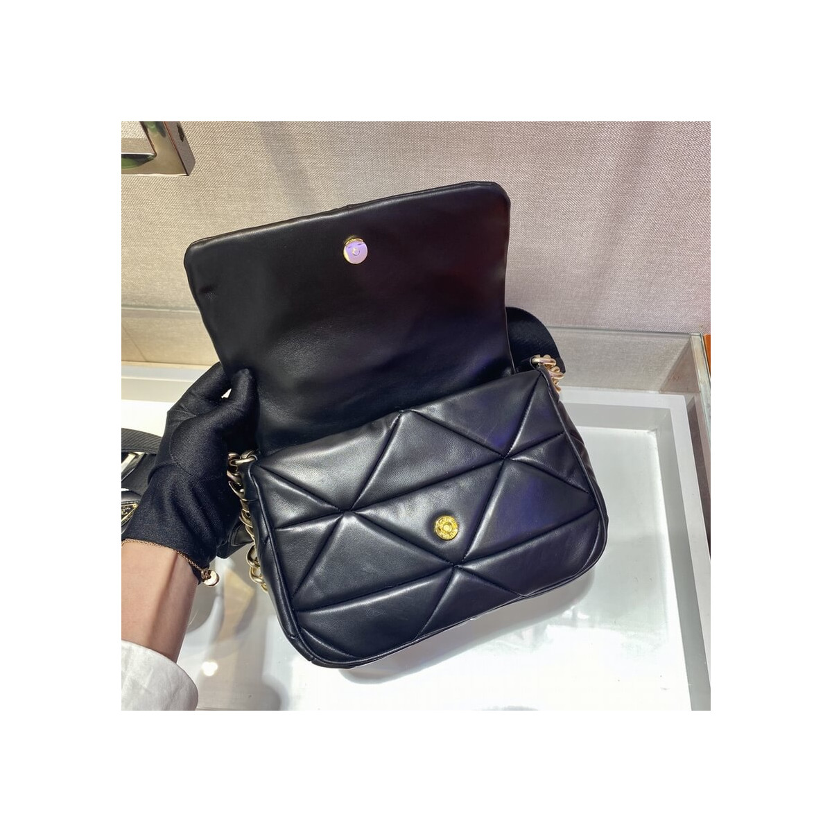 Prada System Lambskin Leather Patchwork Bag 1BD292