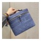 Dior Travel Vanity Case Denim Cannage Embroidery S5480