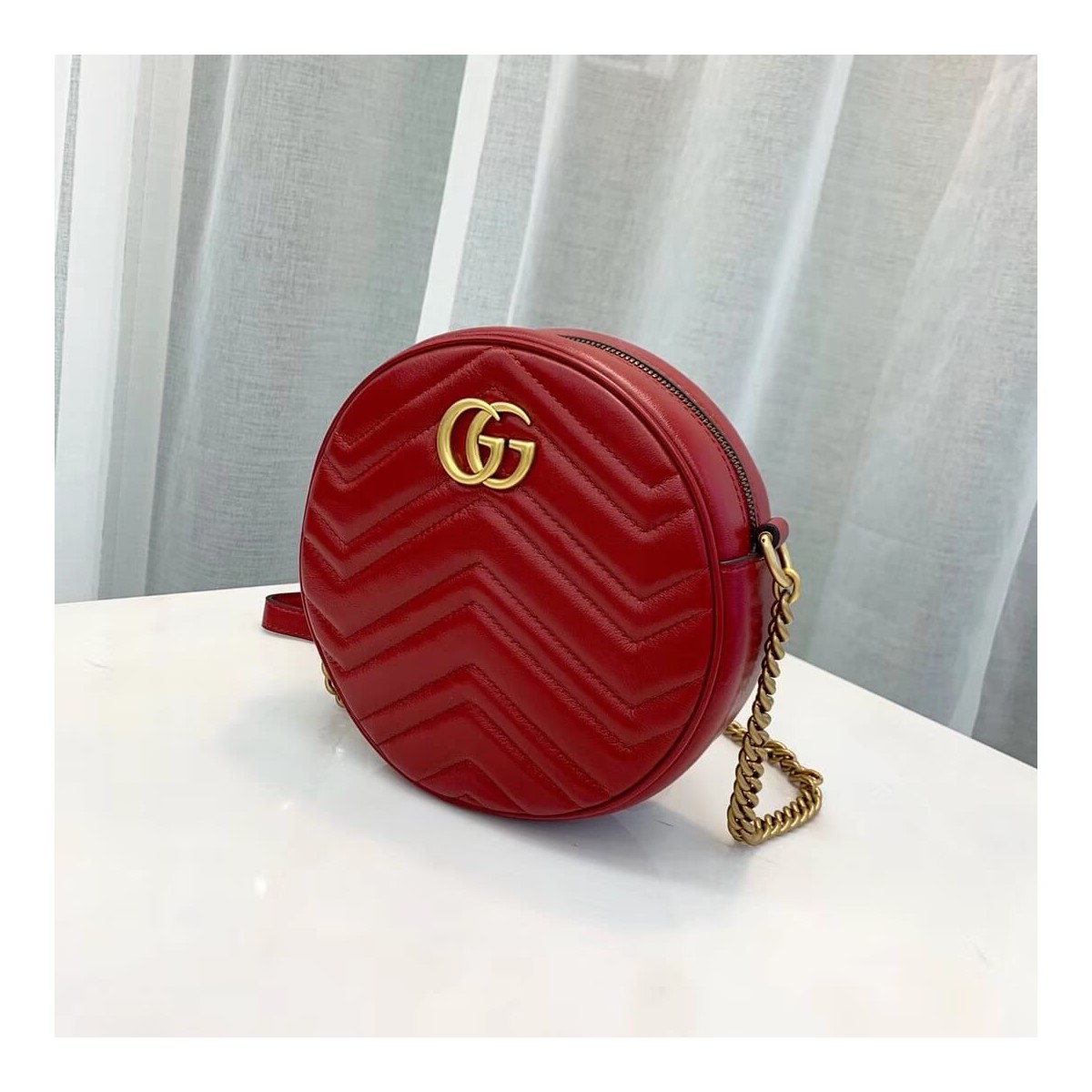 Gucci GG Marmont Mini Round Shoulder Bag 550154