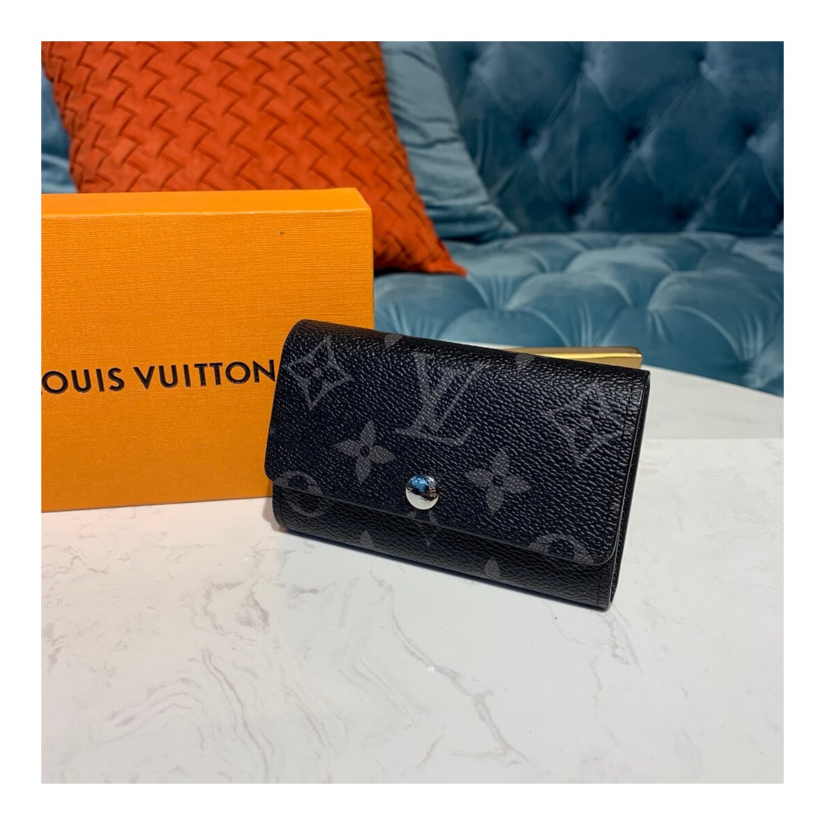 Louis Vuitton Monogram Eclipse 6 Key Holder M62630