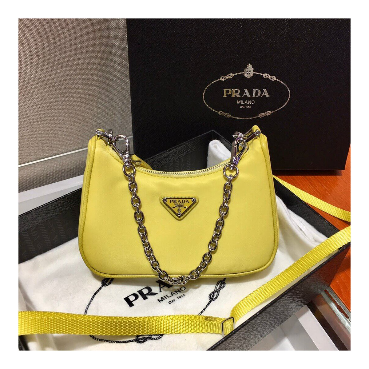 Prada Mini Nylon Hobo Bag 15cm 1BC204