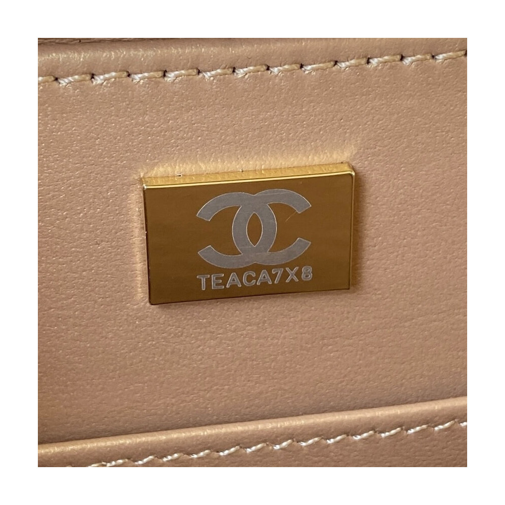 Chanel Gold Vanity Case in Lambskin Style AS2900