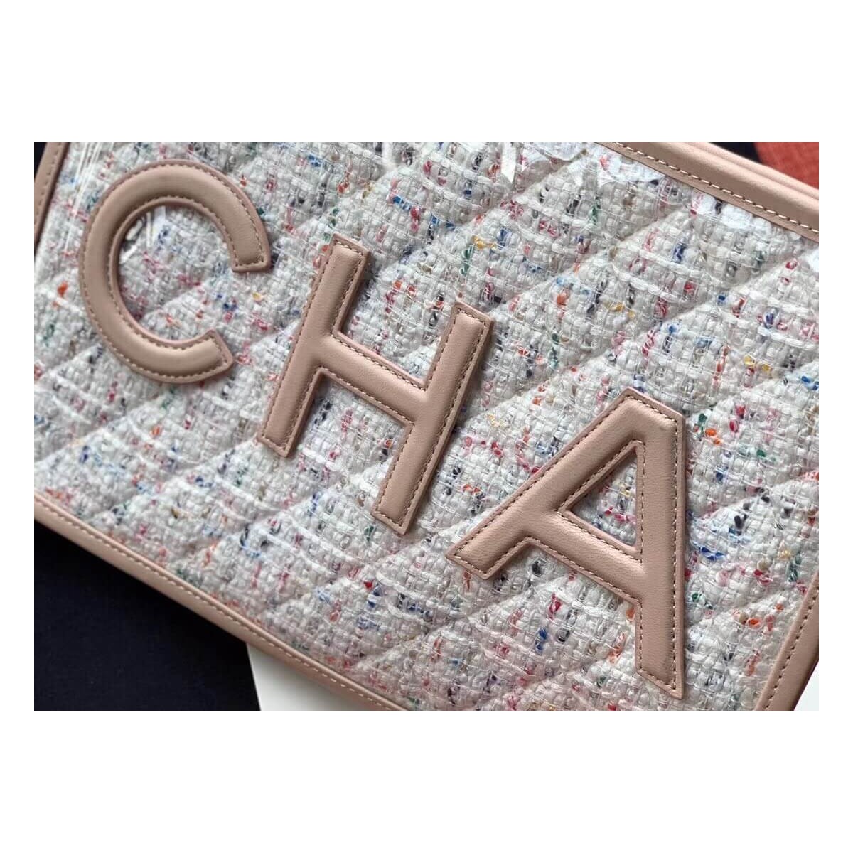 Chanel Large Tweed PVC Logo Pouches AP0360