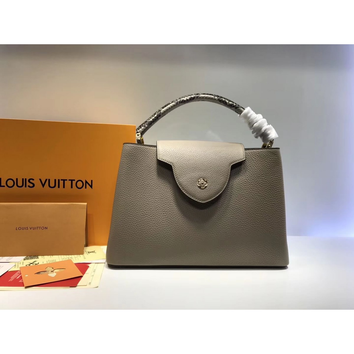 Louis Vuitton Taurillon Leather And Python Capucines MM N91711