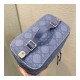 Dior Travel Vanity Case Denim Cannage Embroidery S5480