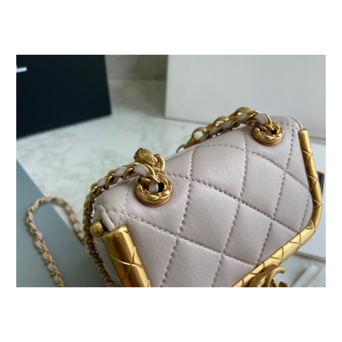 Chanel Small Lambskin Kiss-Lock Bag AS1885