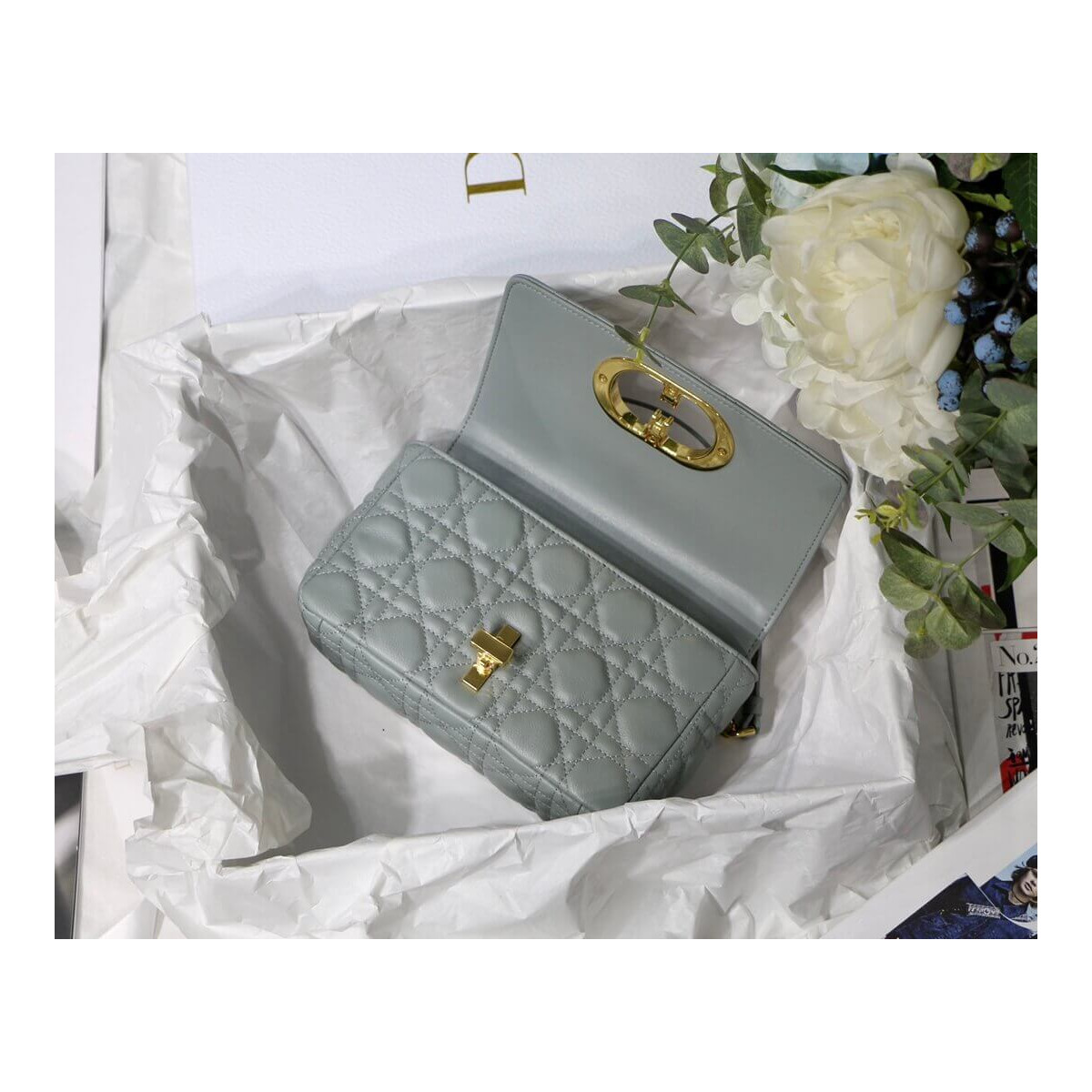 Dior Small Caro Bag in Supple Cannage Calfskin M9241