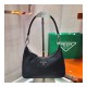 Prada Nylon And Crocodile Hobo Shoulder Bag 1BC204