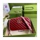 Gucci GG Marmont Small Shoulder Bag 447632 Red and Emerald Leather