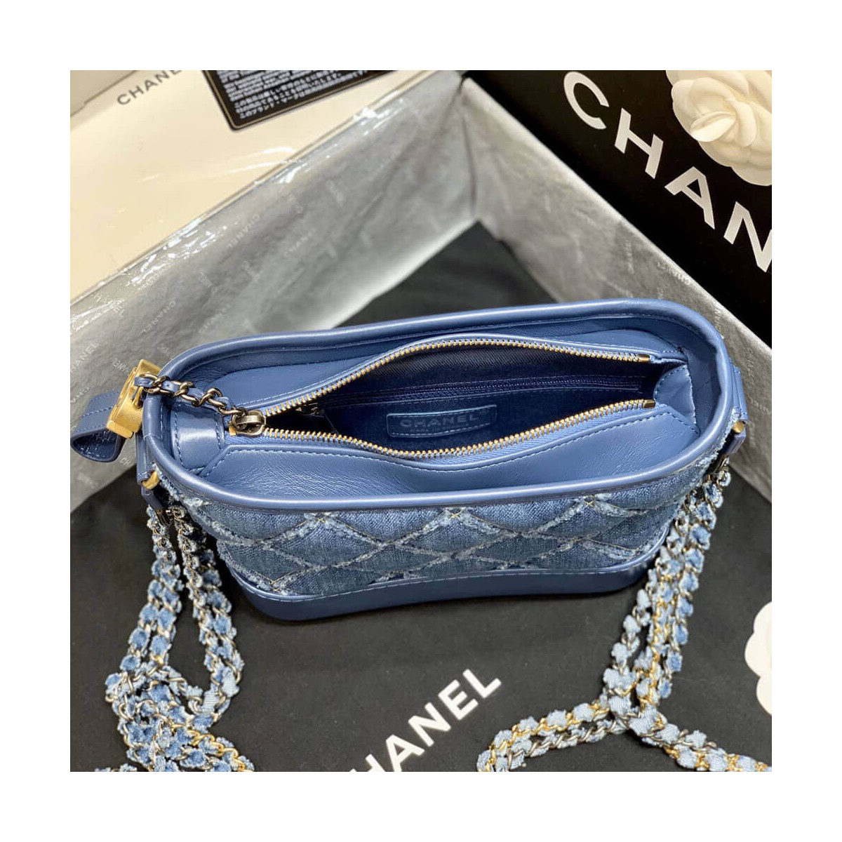 Chanel Gabrielle Small Hobo Bag Denim Calfskin A91810