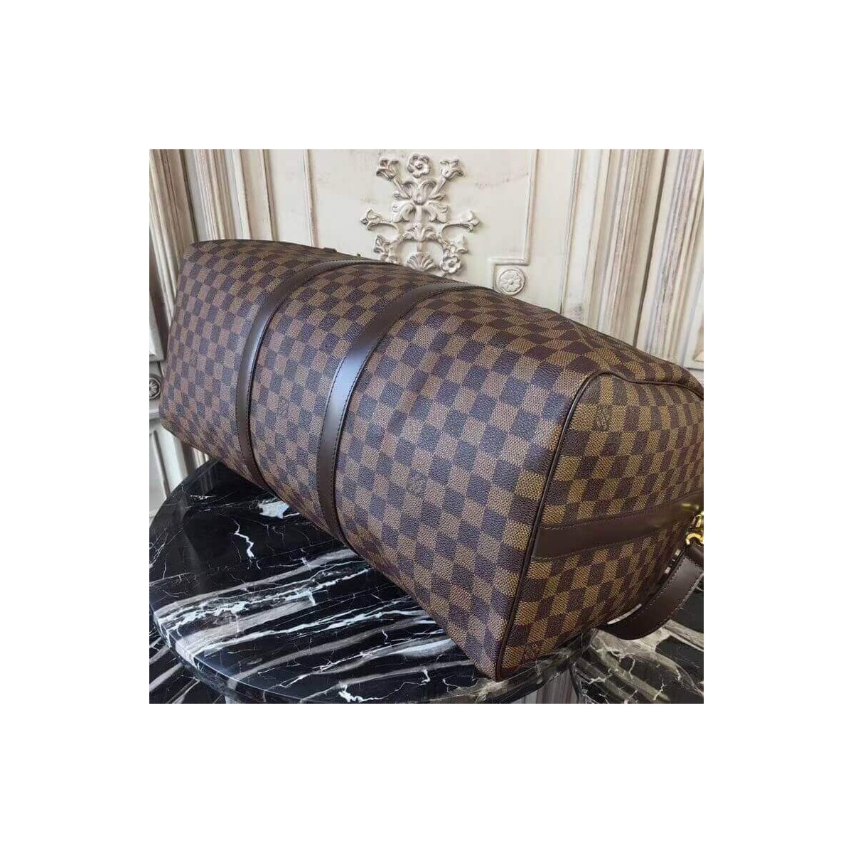 Louis Vuitton Damier Ebene Canvas Keepall Bandouliere  50 N41427