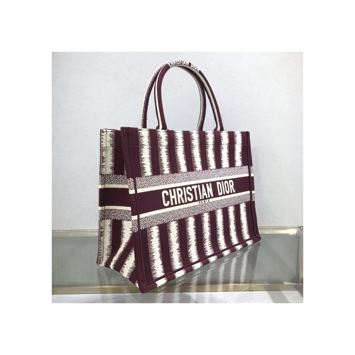 Dior Small Book Tote D-Stripes Embroidery M1296