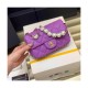 Chanel Small Pearl Logo Strap Flap Bag AS1436 Purple