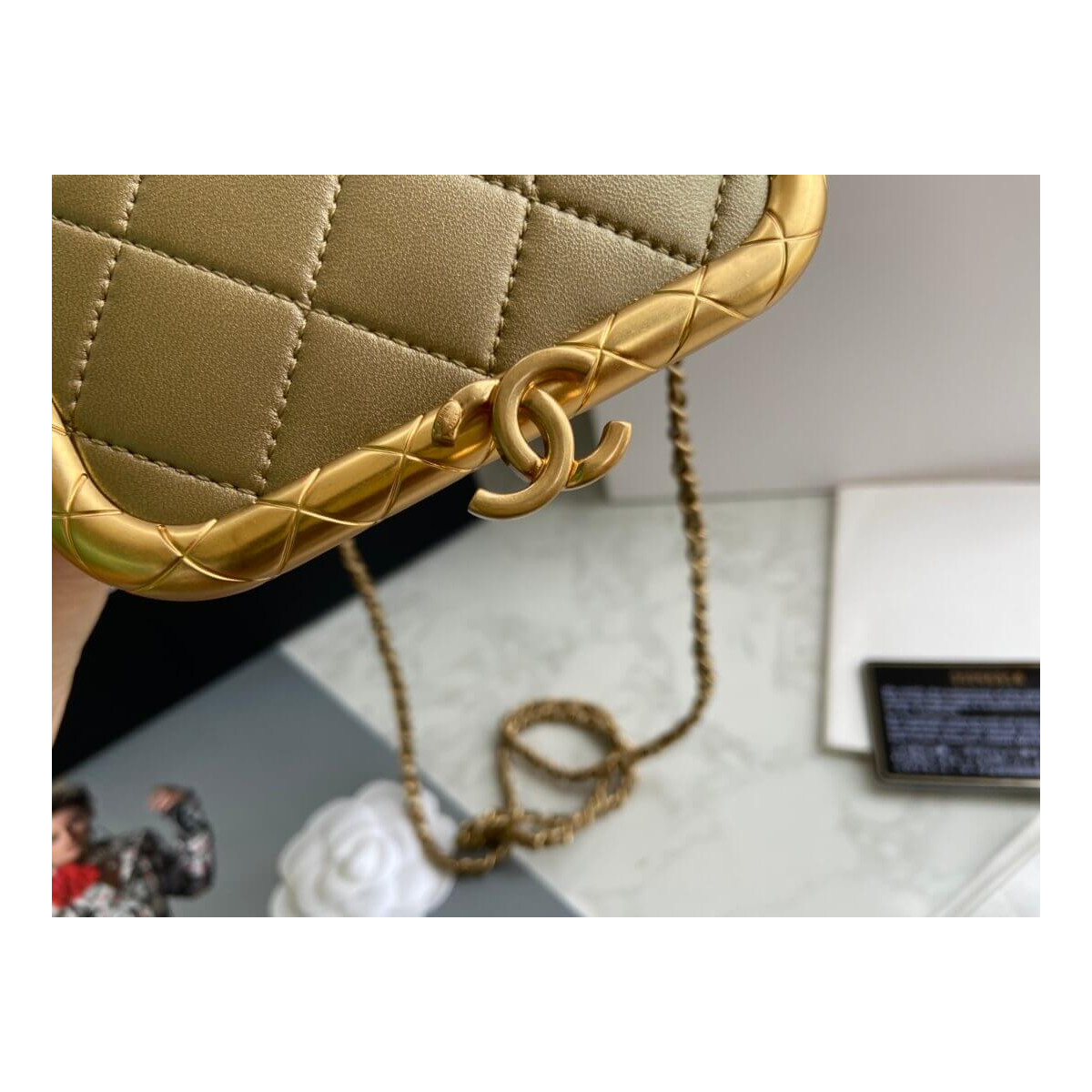 Chanel Small Lambskin Kiss-Lock Bag AS1885