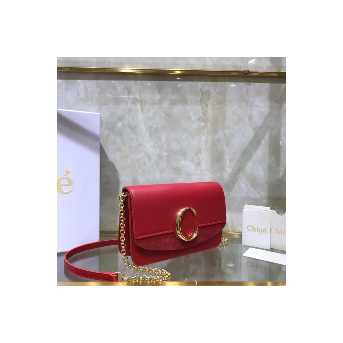 Chloe C Clutch With Chain S1159