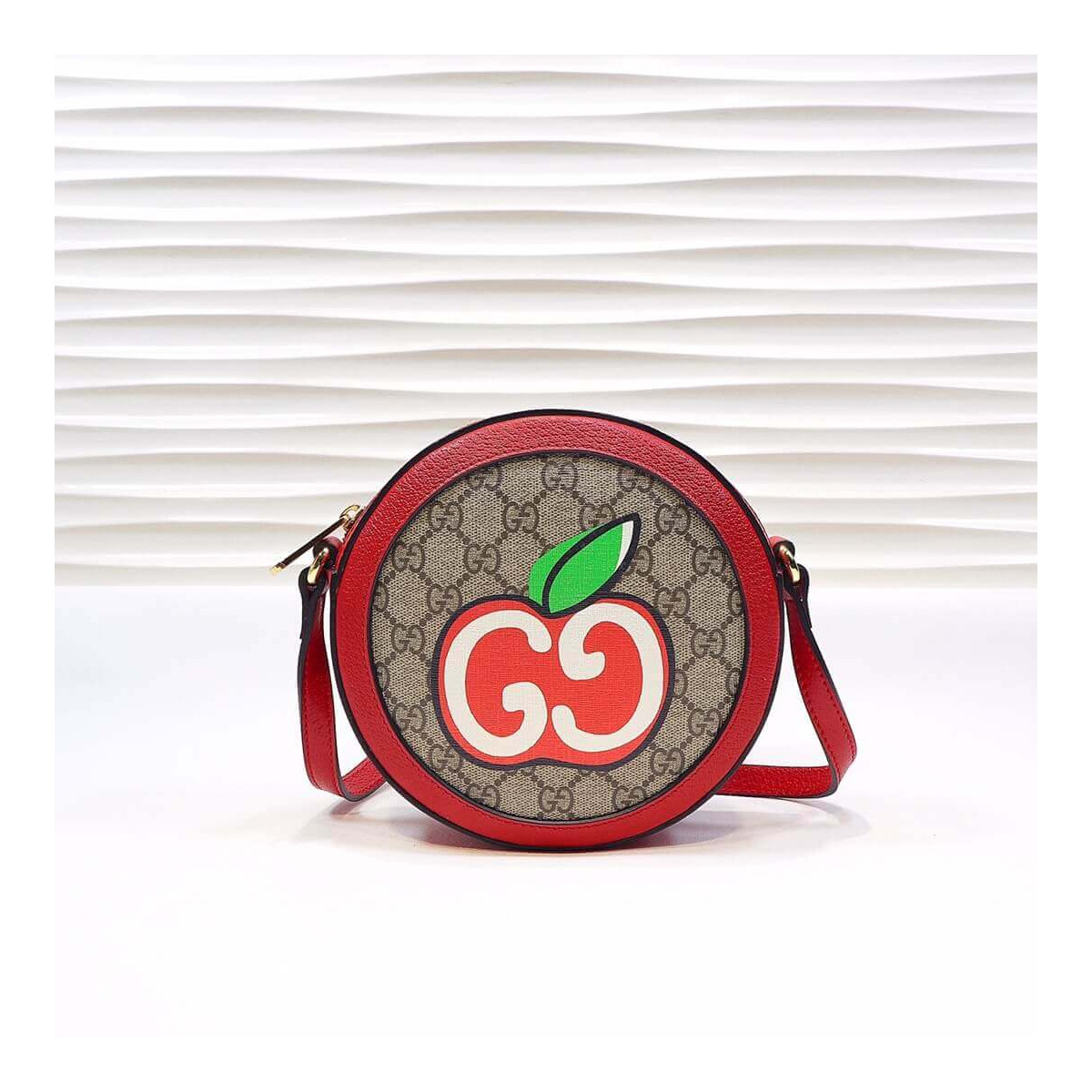 Gucci GG Apple Print Round Shoulder Bag 625216