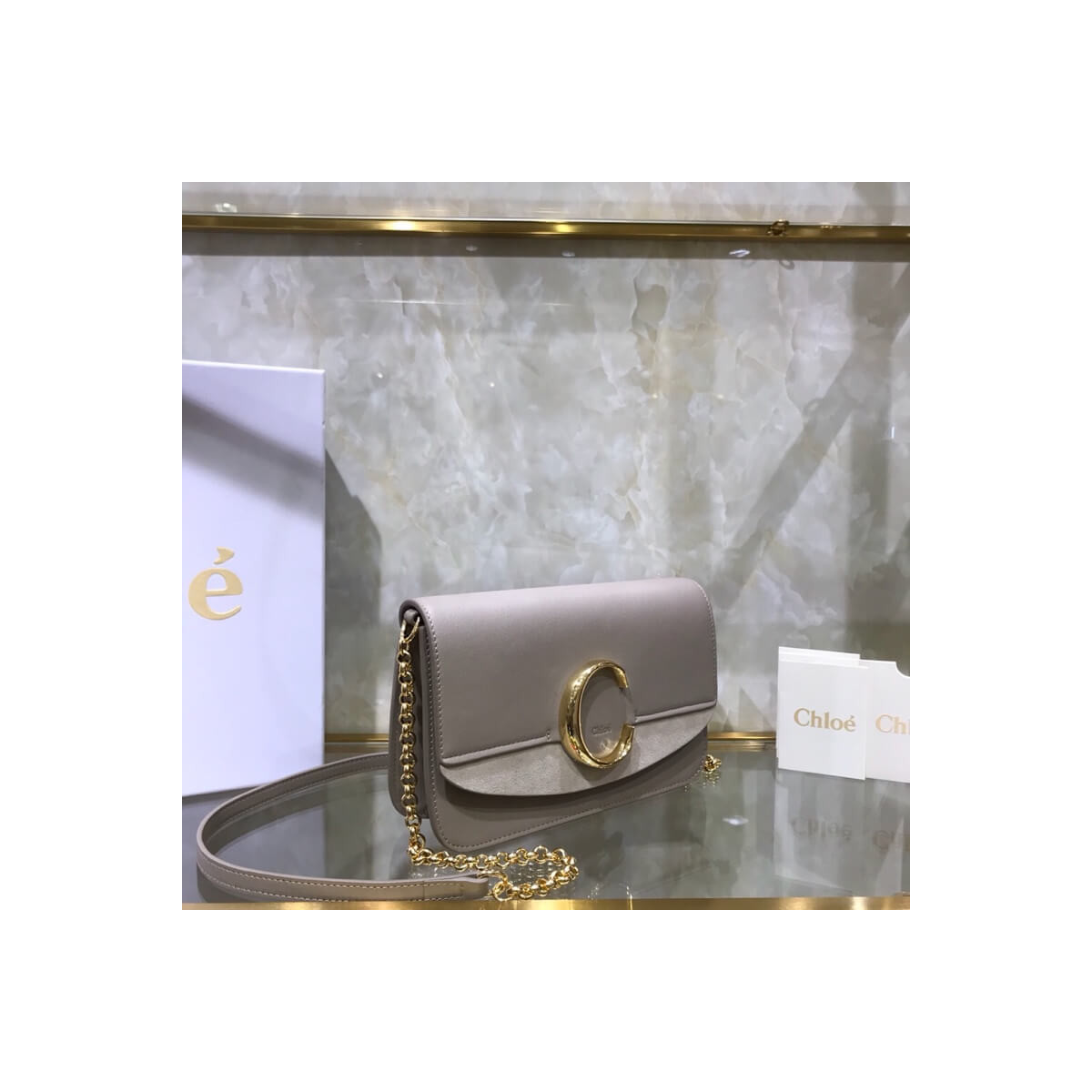 Chloe C Clutch With Chain S1159