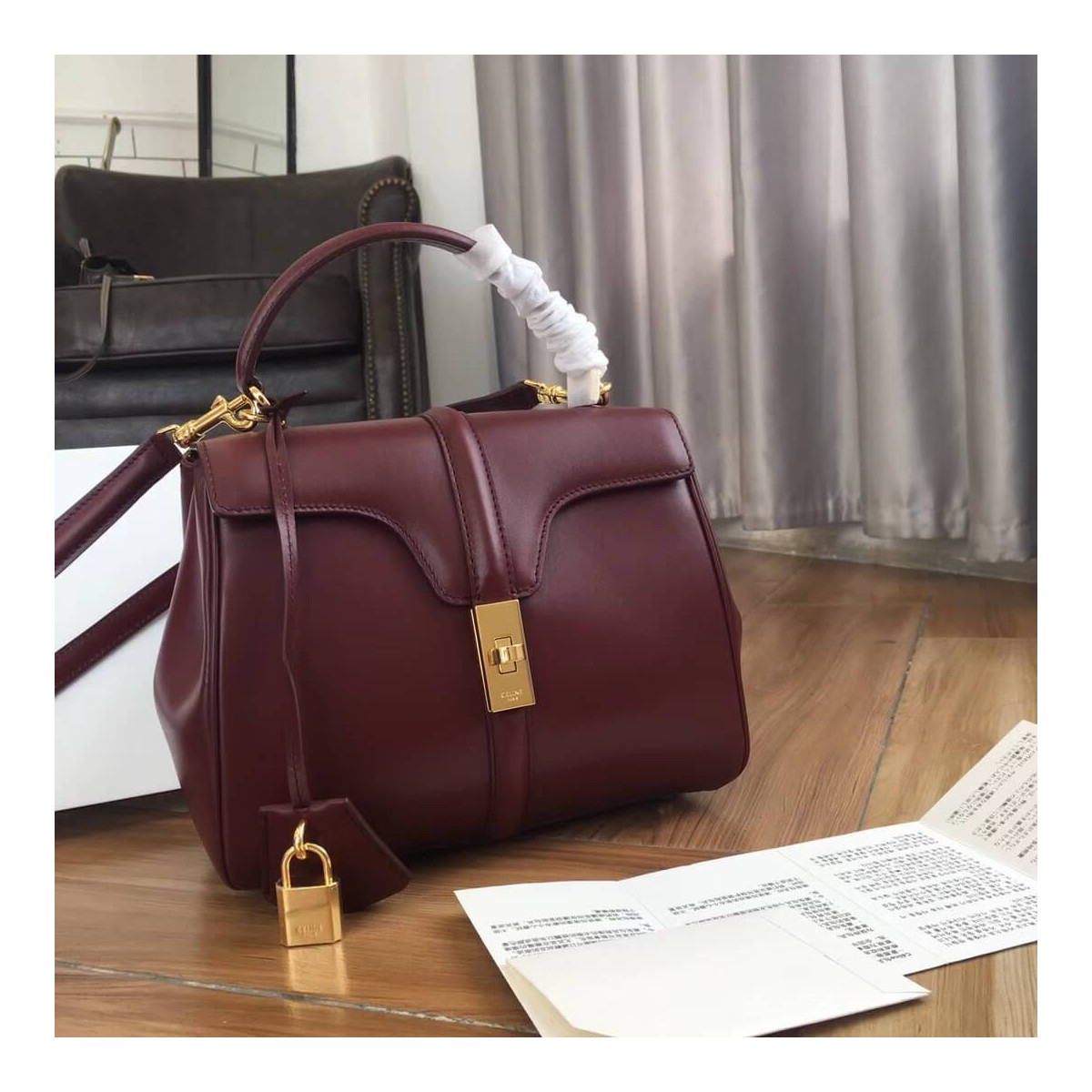 Celine Small 16 Bag In Satinated Calfskin 188003