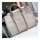 Chanel Deauville Tote 38cm Canvas Bag A66941 Cream / Beige